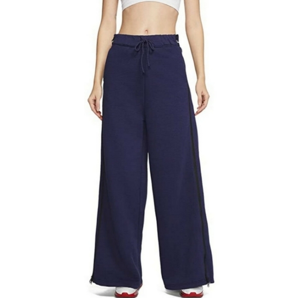 nike fleece wide leg pants